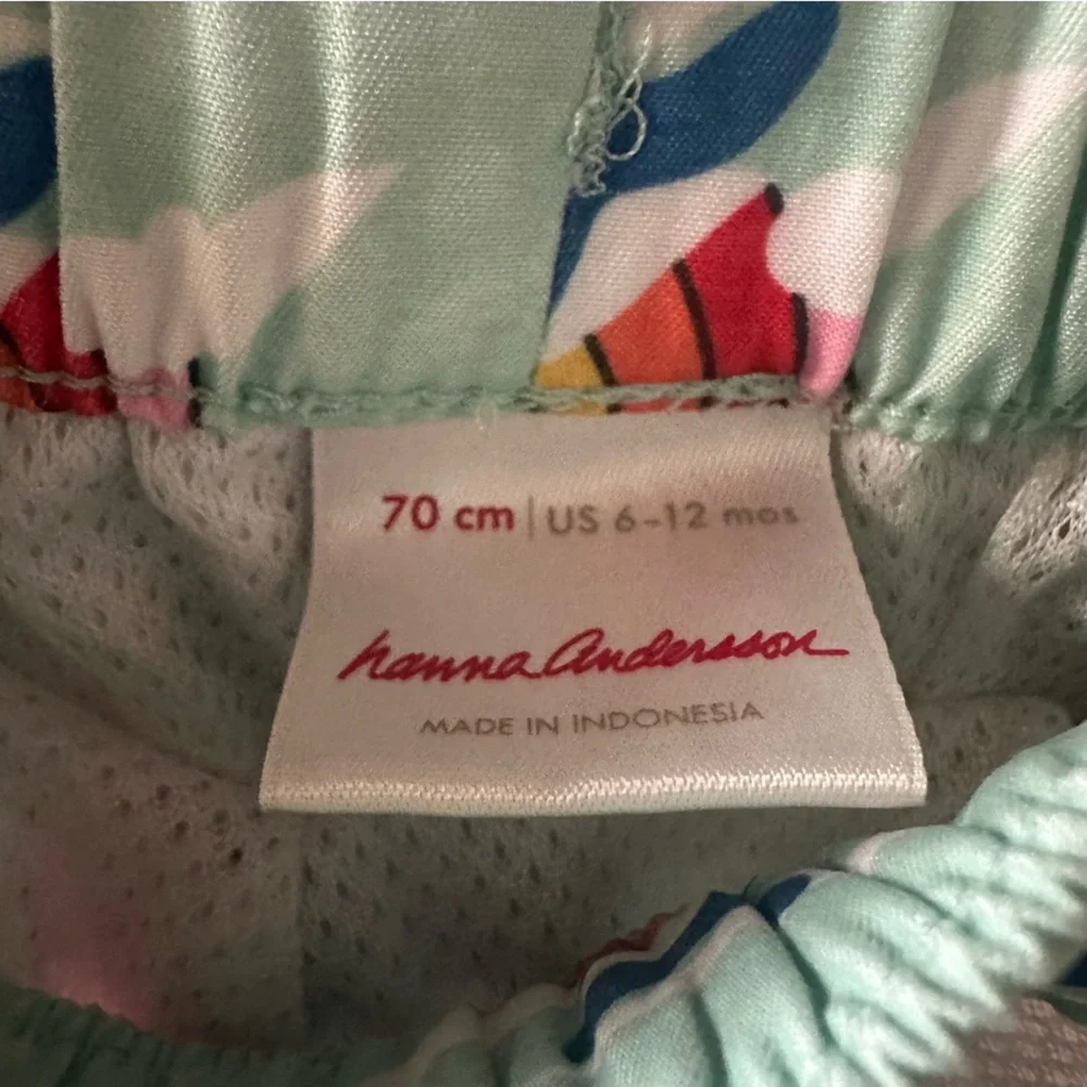 Hanna Andersson rainbow and dolphin swim trunks baby boy 6-12 mo 70 lined shorts